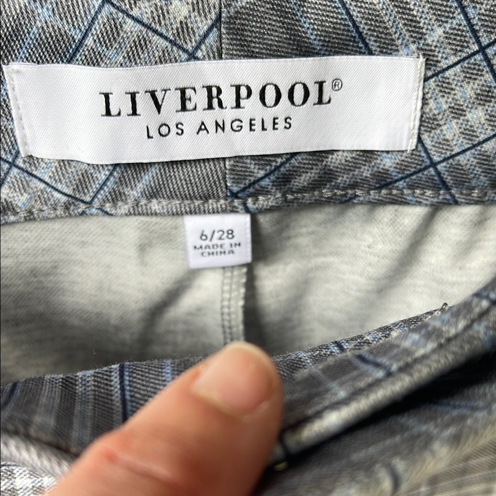 Liverpool Gray Plaid Trousers
